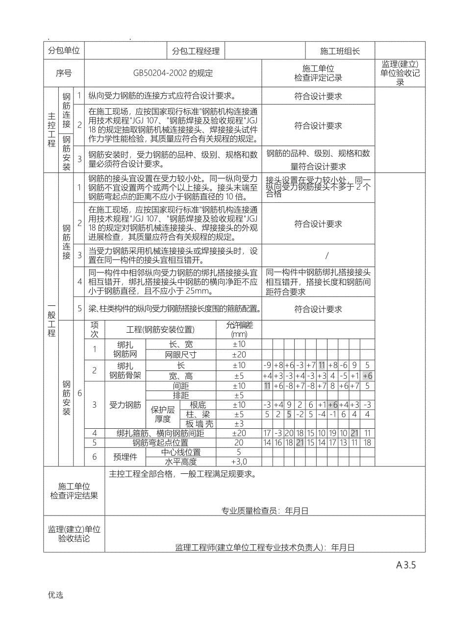 混凝土的浇筑报审表_第5页