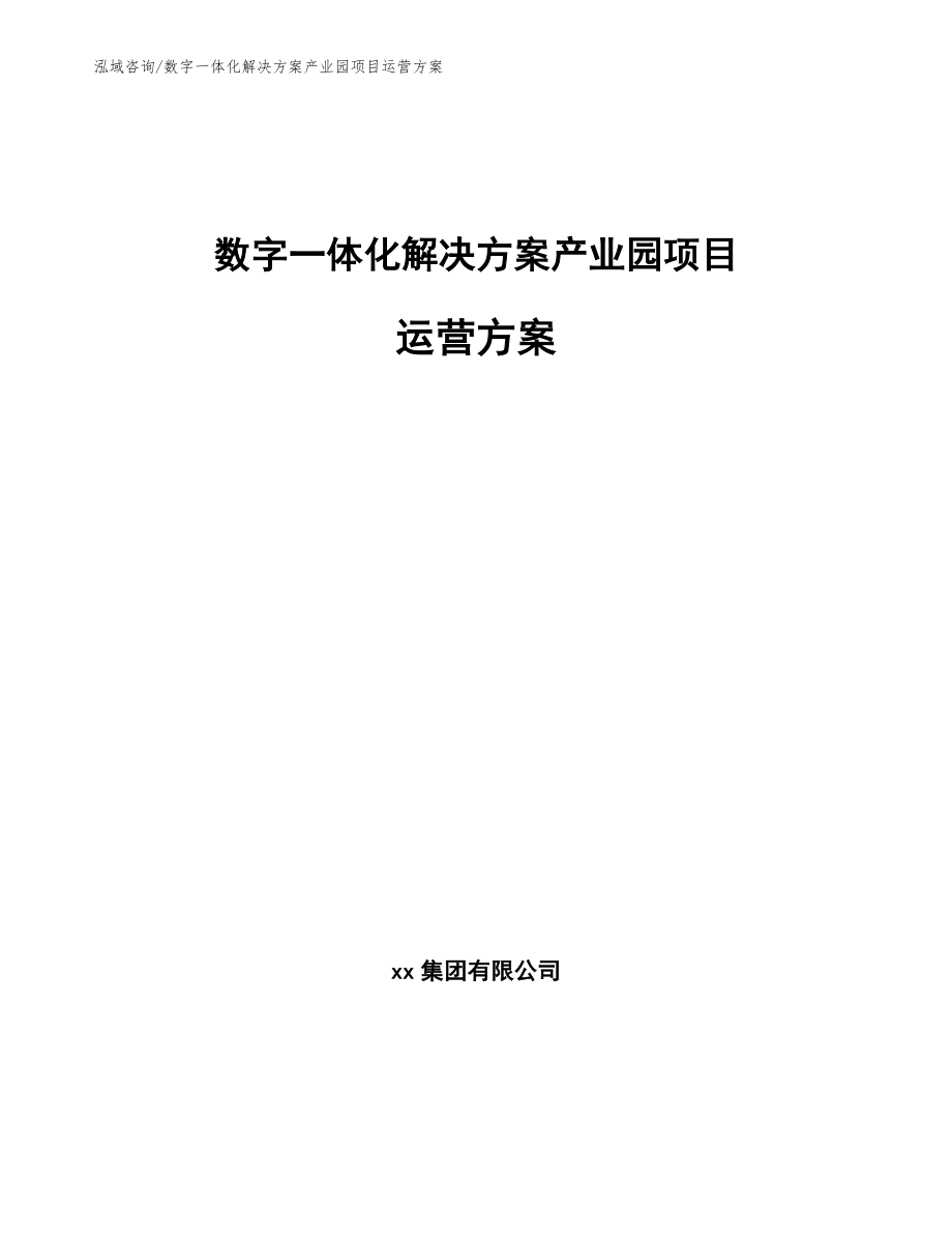 数字一体化解决方案产业园项目运营方案（范文）_第1页