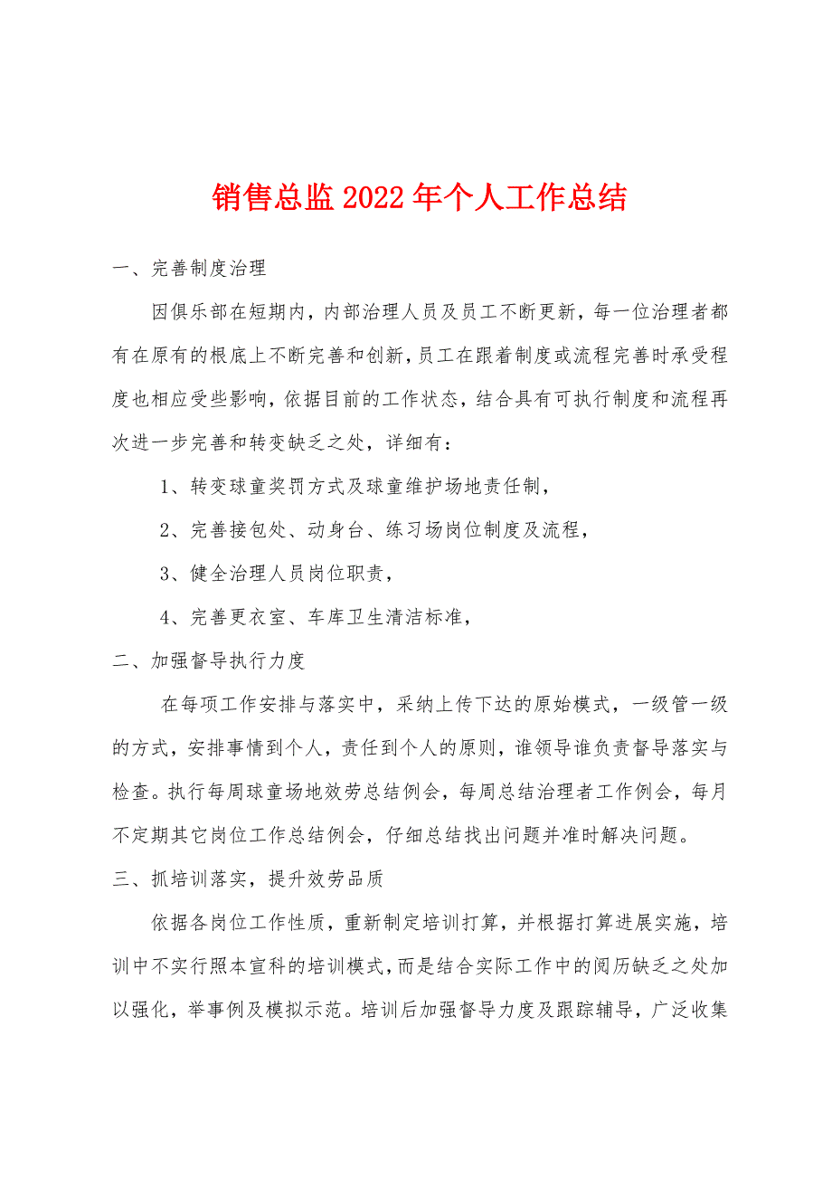 销售总监2022年个人工作总结.docx_第1页