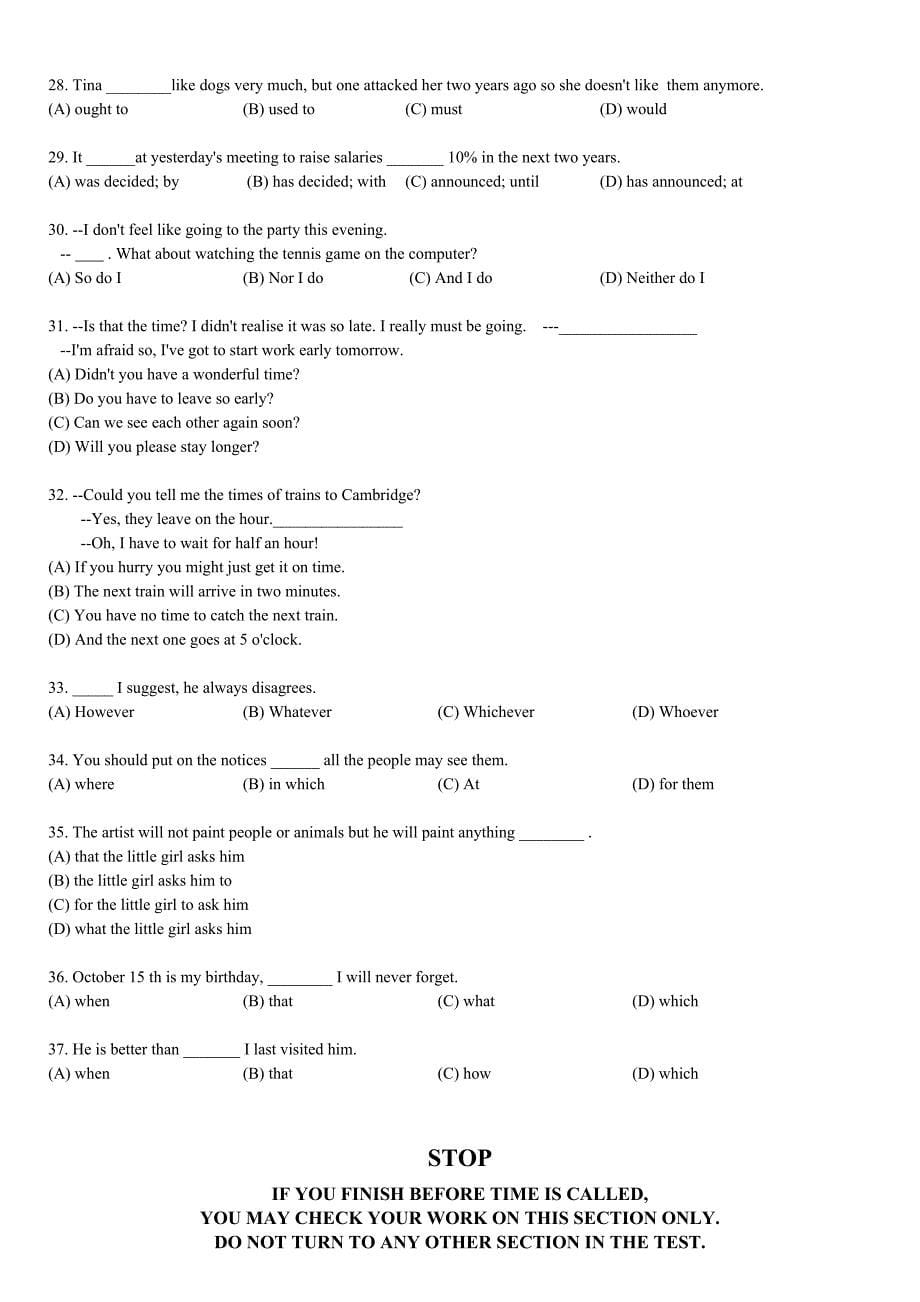 TOEFL-junior模拟试题_第5页