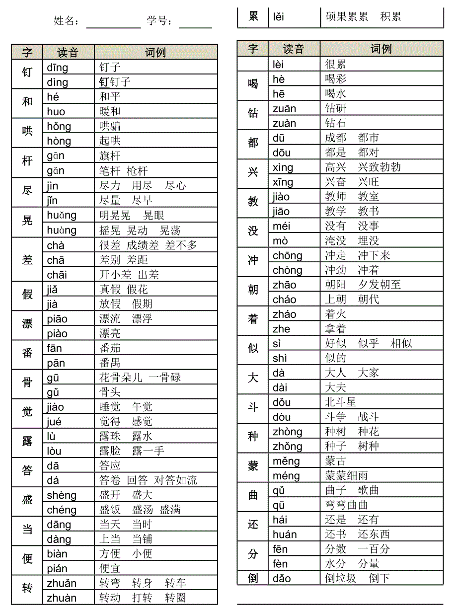 部编二年级下册多音字汇总.docx_第3页