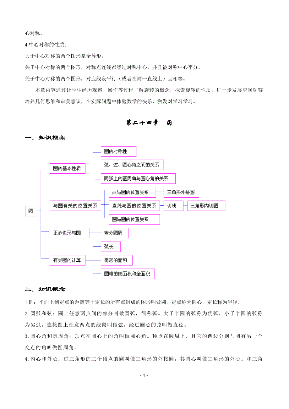 人教版九年级数学知识点-学生用打印版.docx_第4页