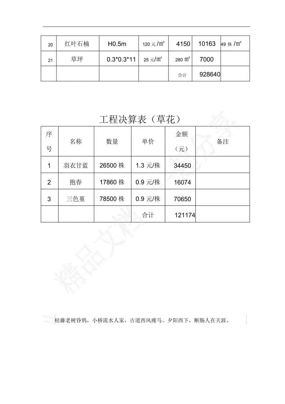 绿化工程结算书87744_第5页