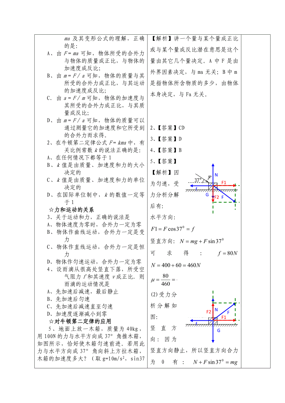 牛顿第二定律优秀教学设计_第3页