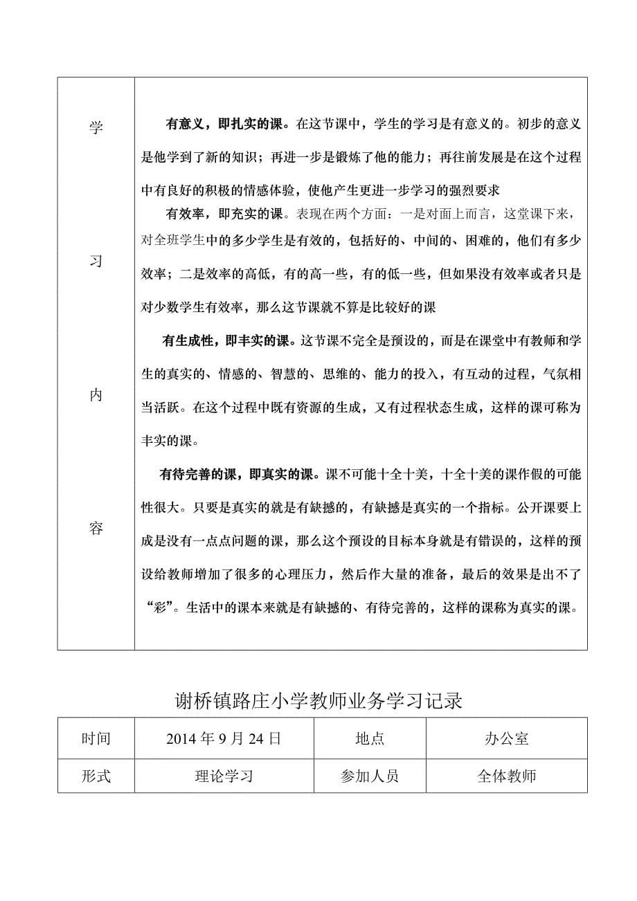 谢桥镇路庄小学教师业务学习记录_第5页