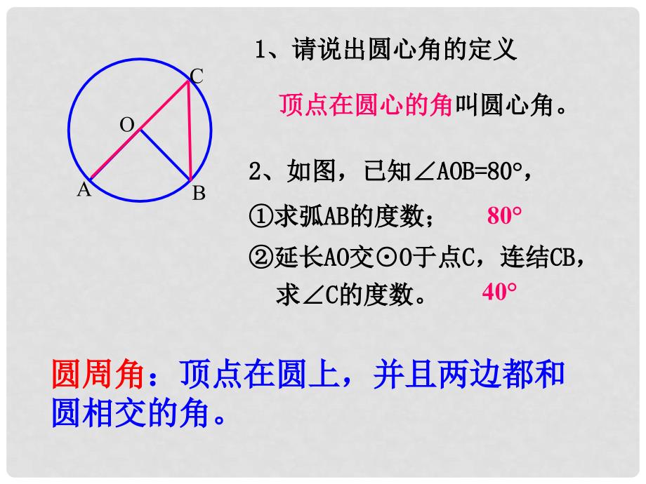 浙江省瞿溪华侨中学九年级数学上册 3.4 圆周角课件（1） 浙教版_第2页