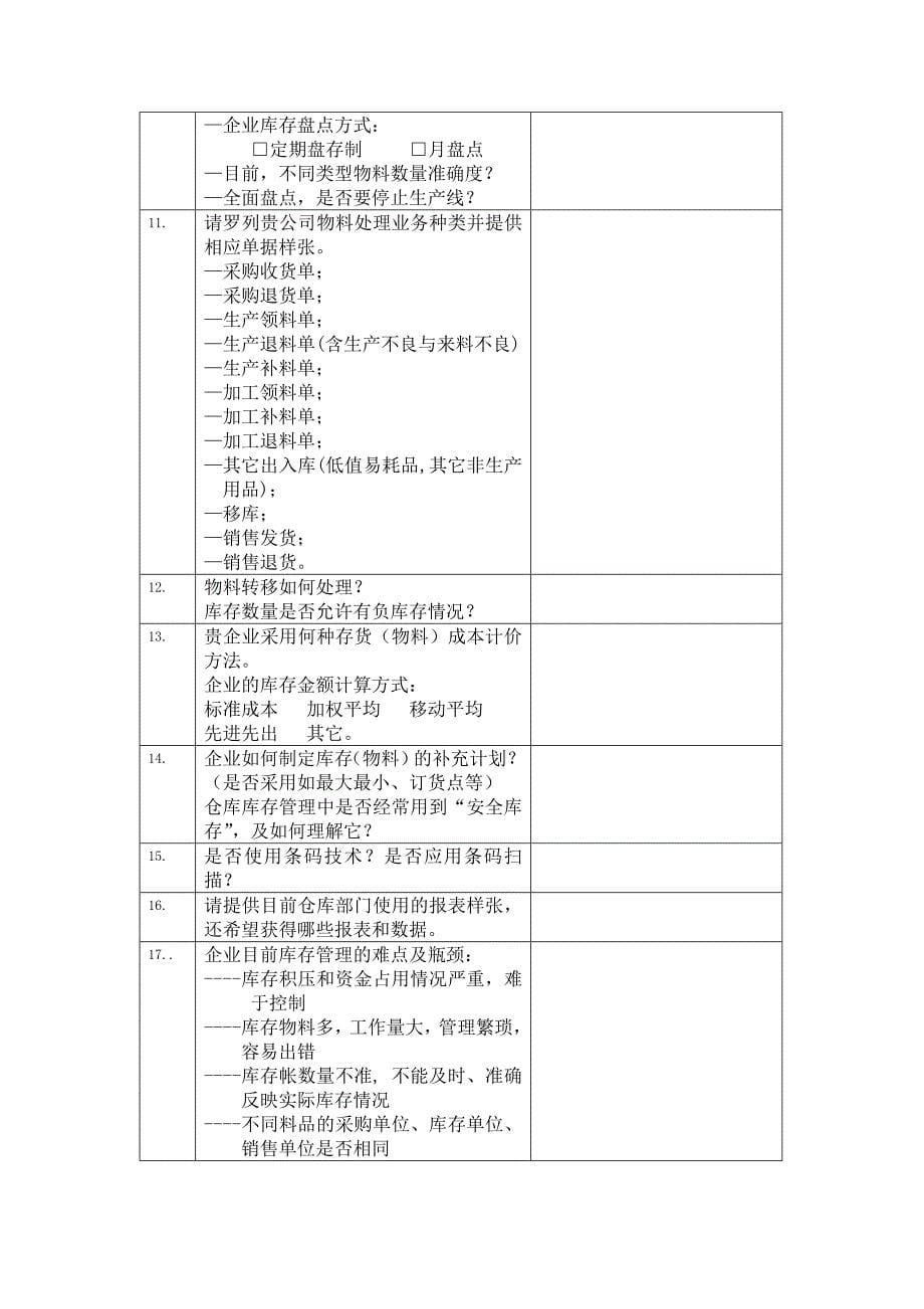 ERP项目业务咨询问卷(共23页)_第5页