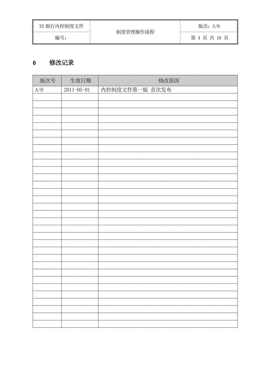银行内控制度文件制度管理操作流程_第4页
