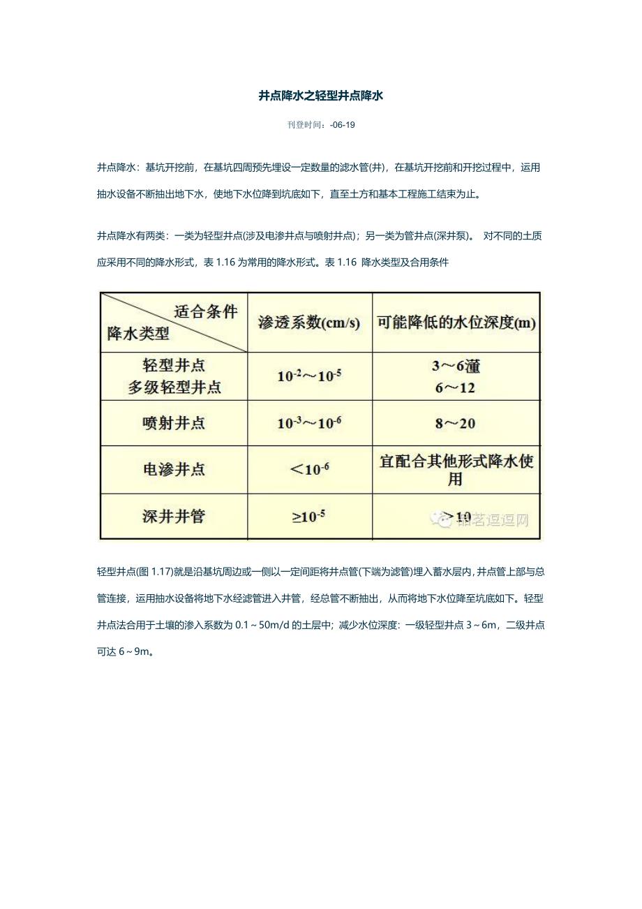 井点降水之轻型井点降水_第1页