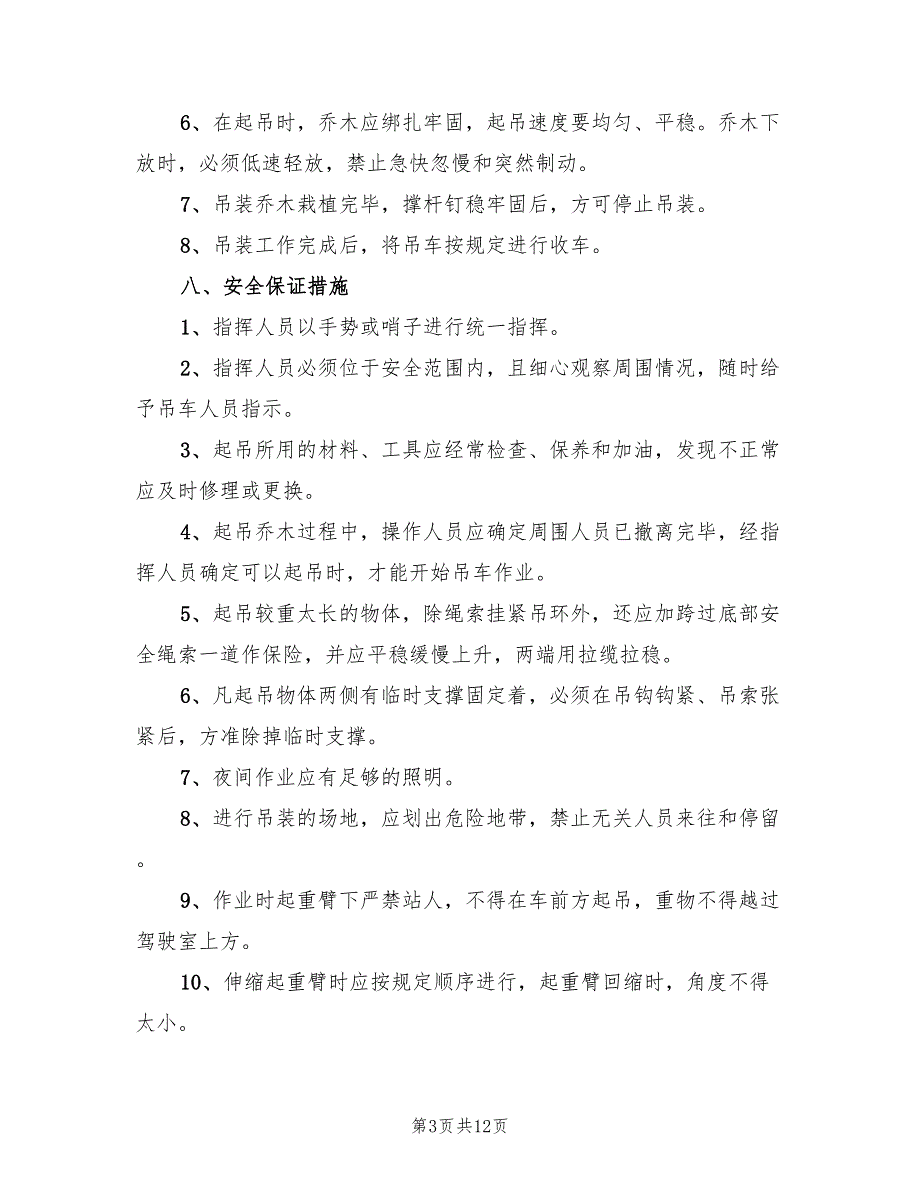 2022年吊车起吊作业安全措施及应急预案_第3页