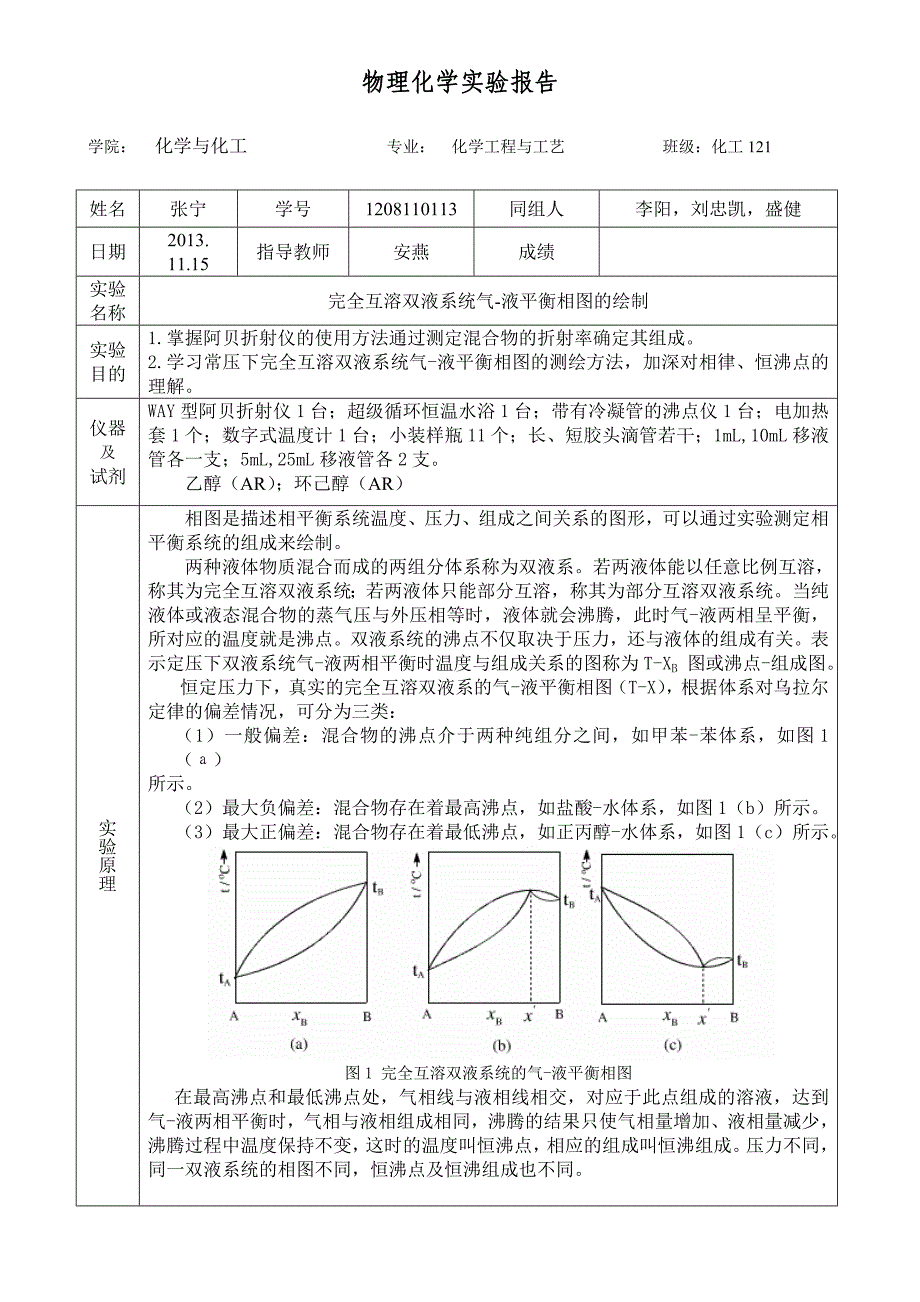 完全互溶双液系统气-液平衡相图的绘制.doc_第1页