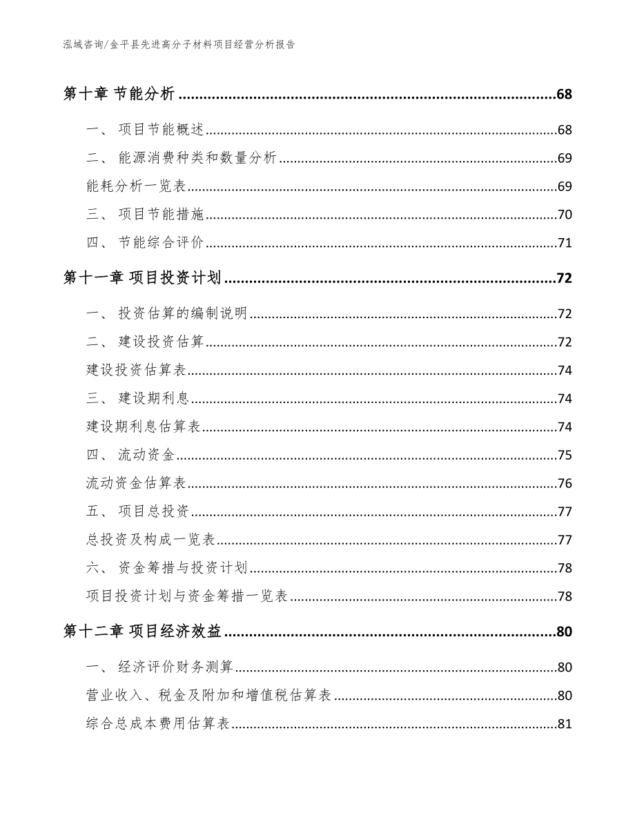 金平县先进高分子材料项目经营分析报告【模板参考】_第4页