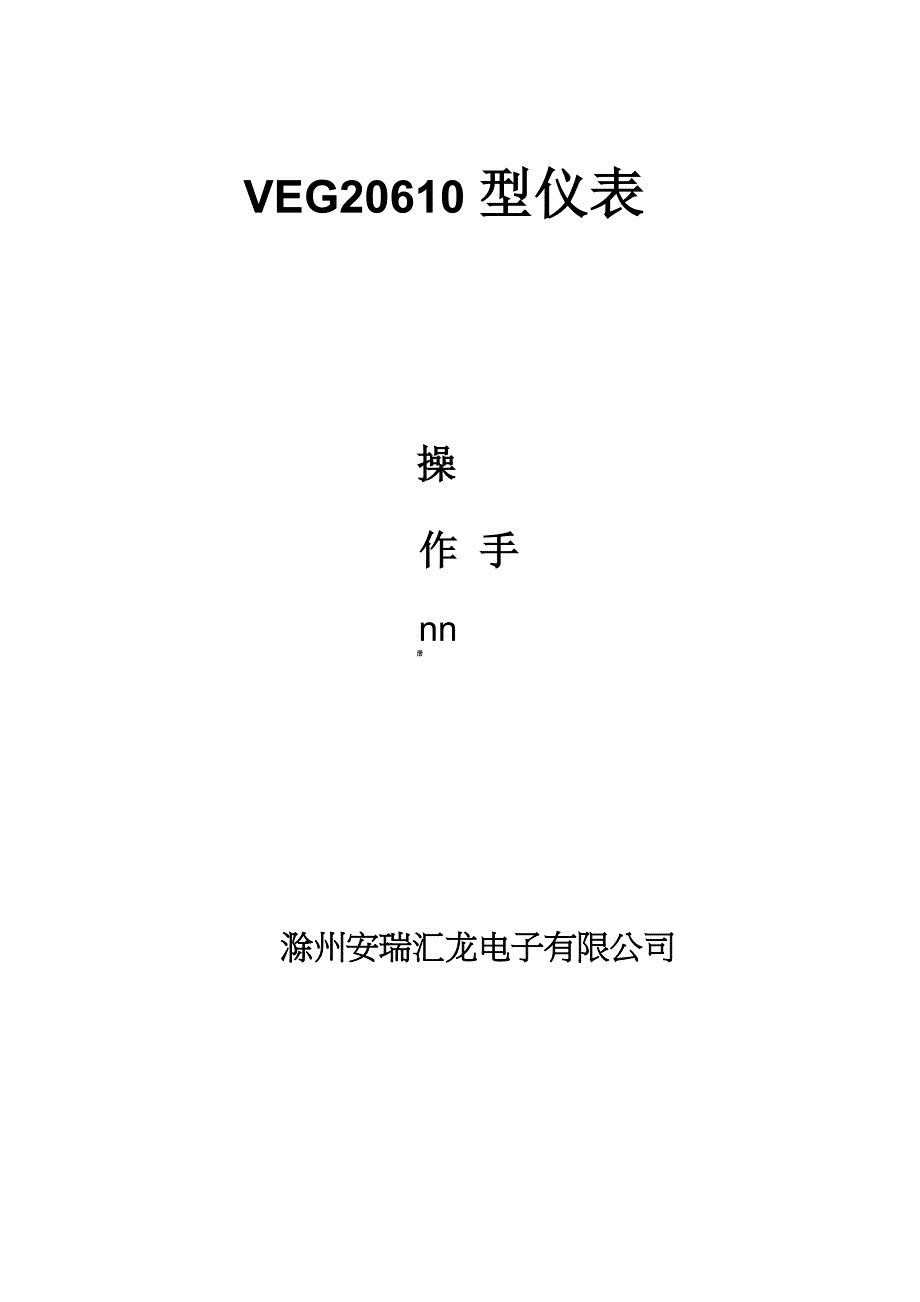 申克仪表20610说明书原装进口_第1页