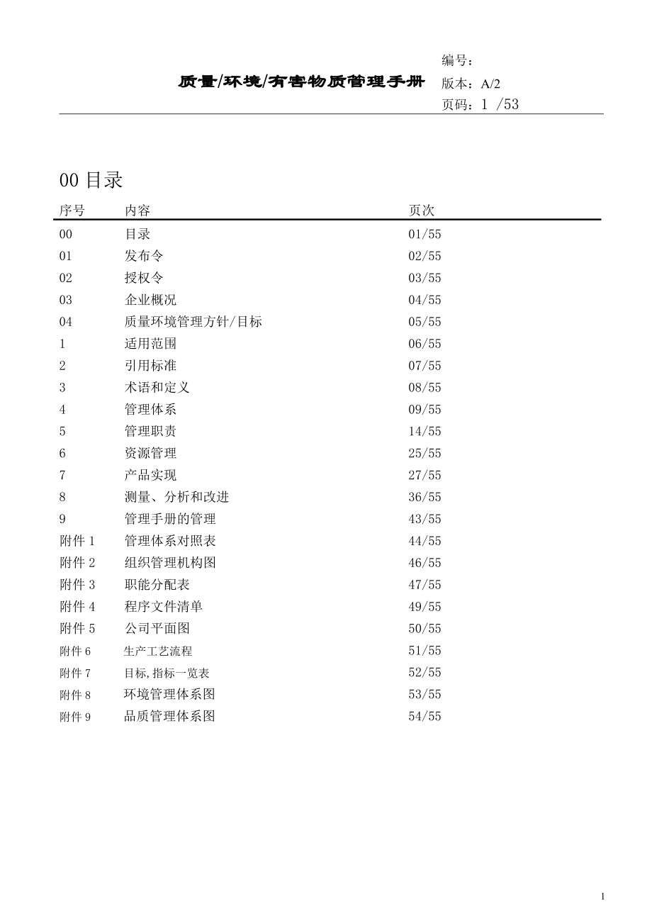 真空镀膜有限公司质量环境管理手册全册.doc_第2页