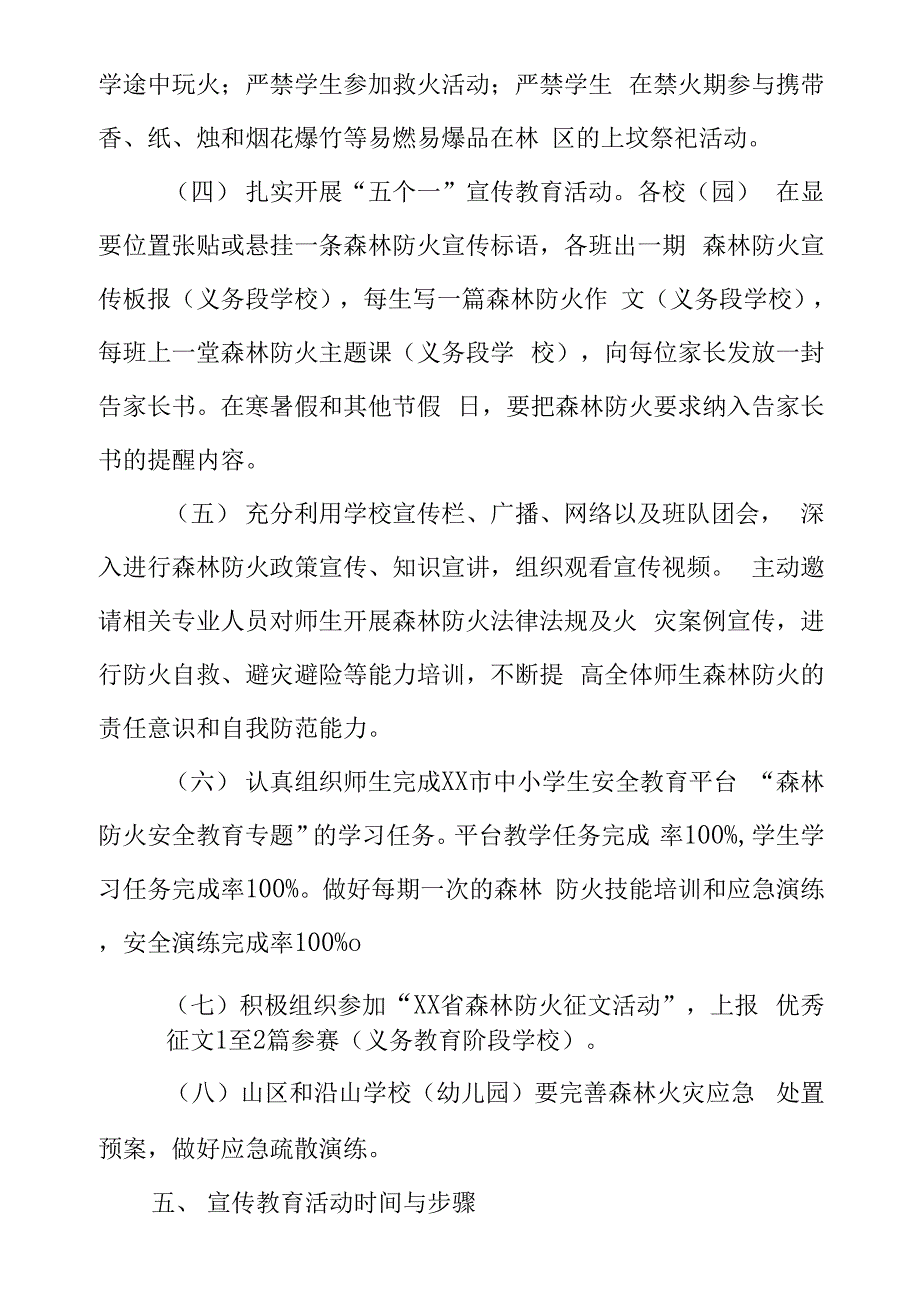 2021年学校森林防灭火宣传教育工作实施方案_第4页