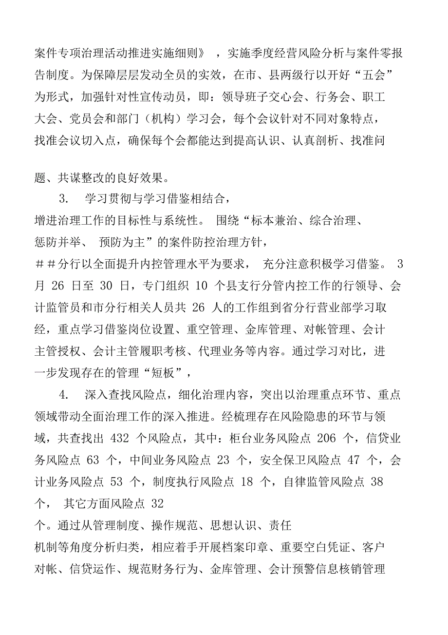 银行分行抓枢纽环节促案件防控专项治理深入开展总结_第2页