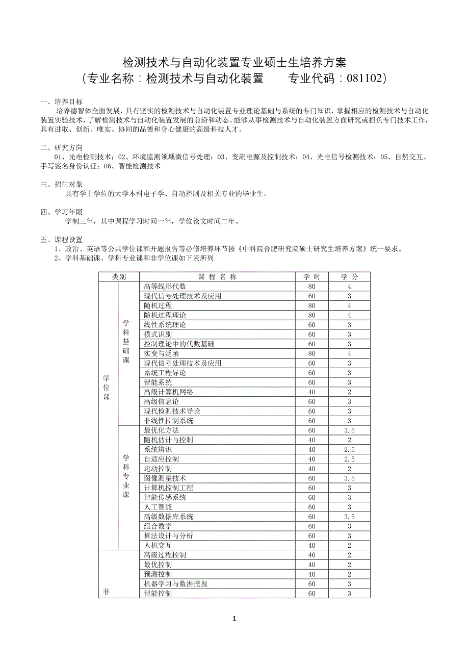 检测技术与自动化装置专业硕士生培养方案_第1页