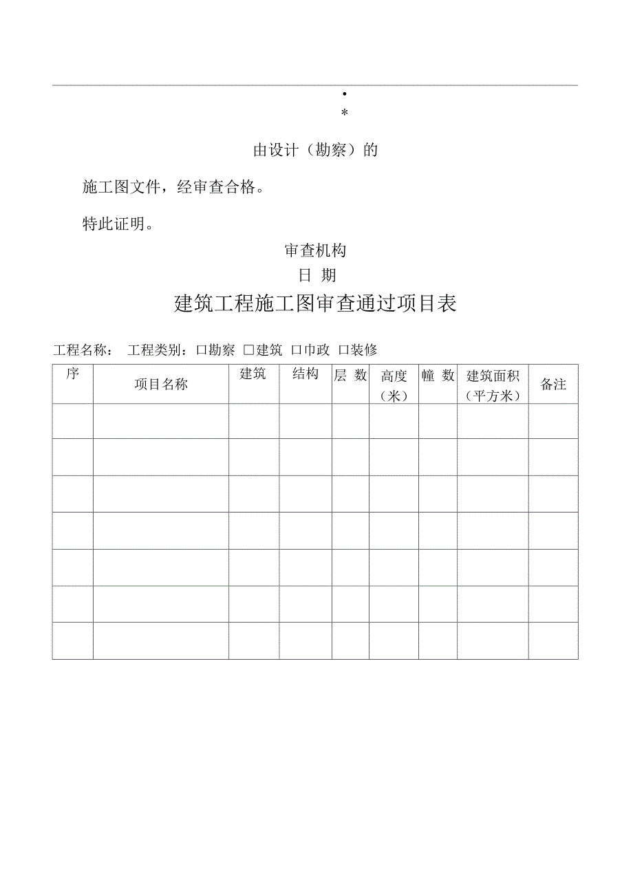 福建省建筑工程施工图审查批准书_第4页