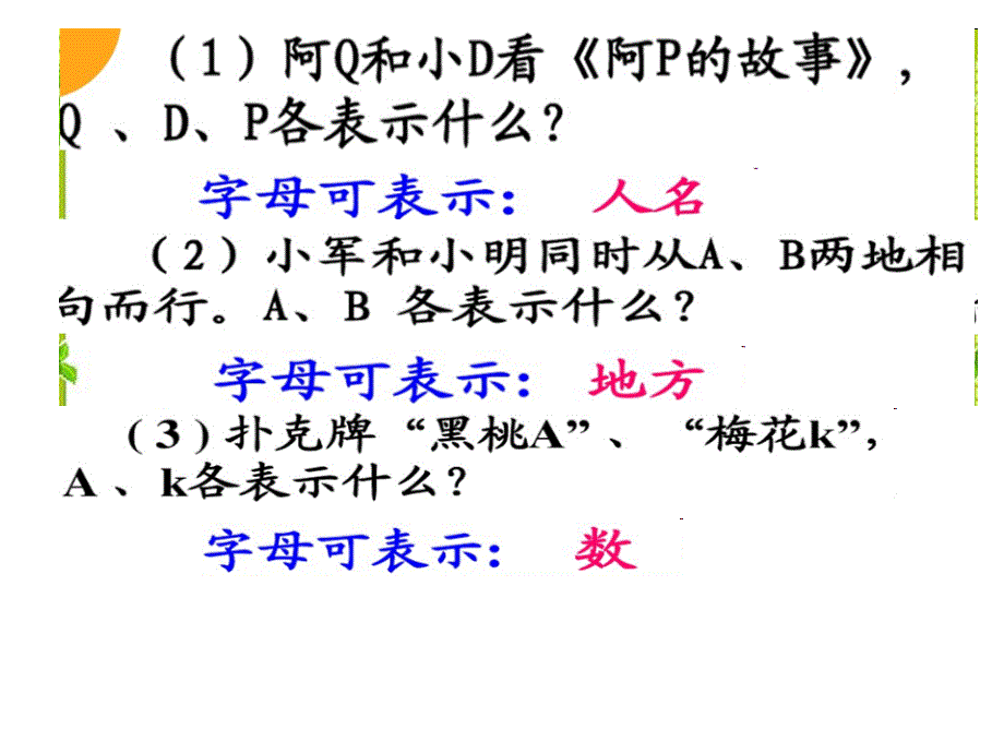 四年级数学下册课件5.1用字母表示数9北师大版共23张PPT_第4页