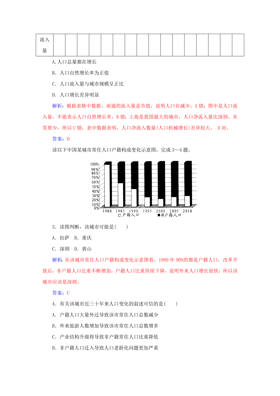 新教材 学案 高考地理一轮复习 6.2人口的空间变化课时作业含解析_第2页