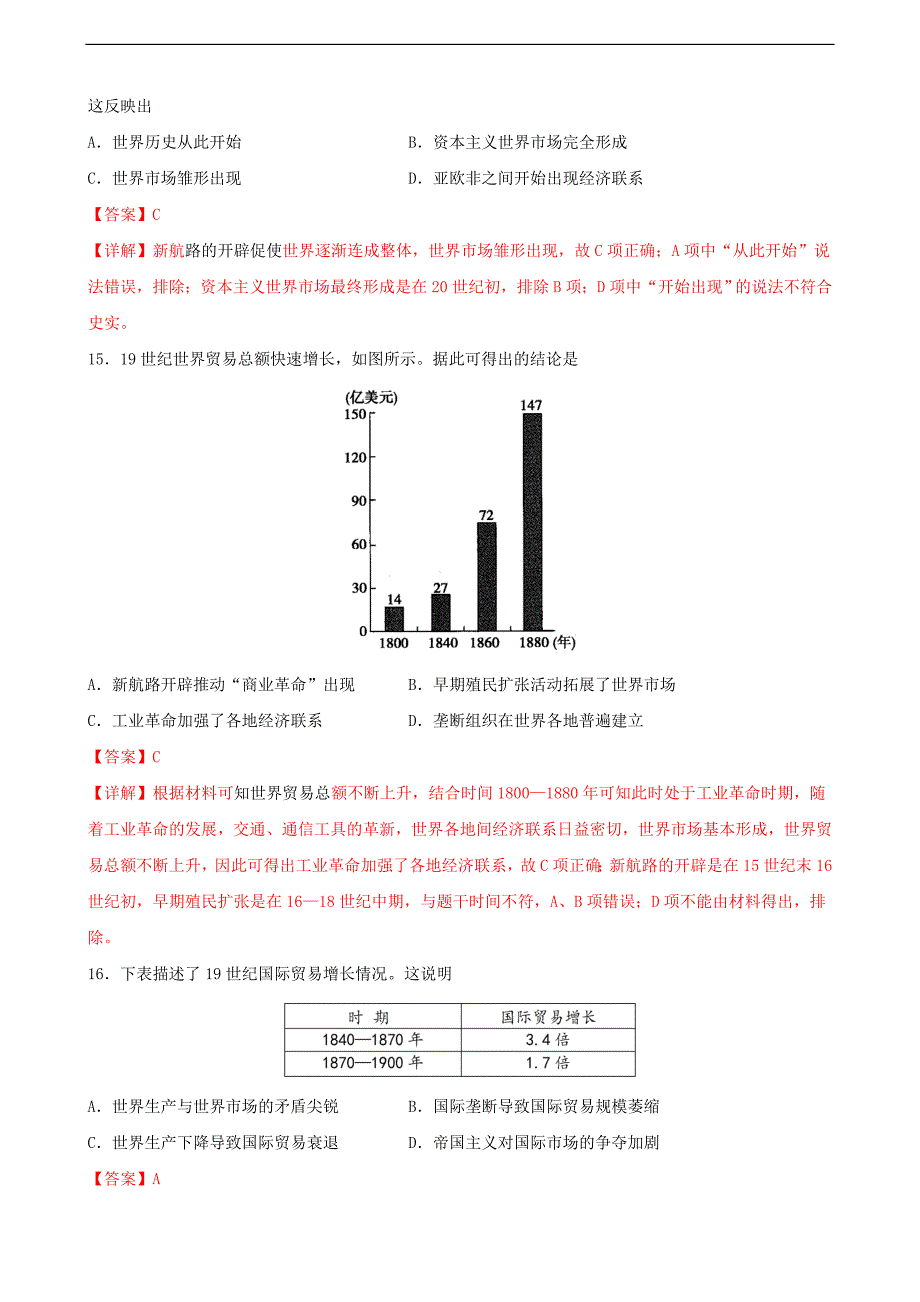 高二历史：第三单元 商业贸易与日常生活（解析版）_第5页