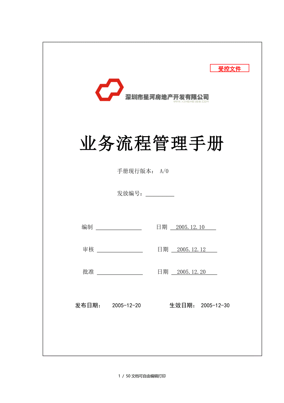 深圳星河地产业务流程管理手册49页_第1页