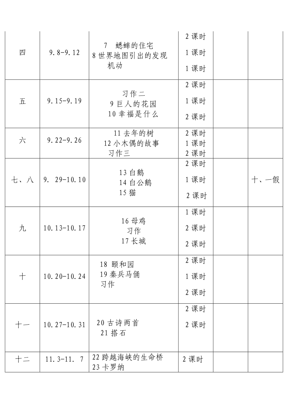 人教版小学四年级上册语文全册教案 名师制作精品教学资料_第4页