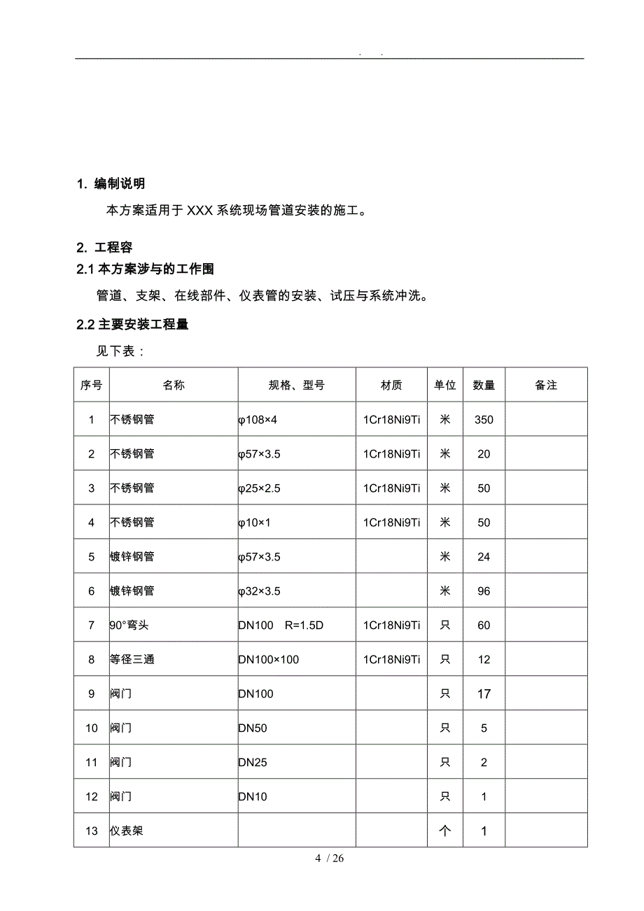 不锈钢管道安装程施工设计方案_第4页