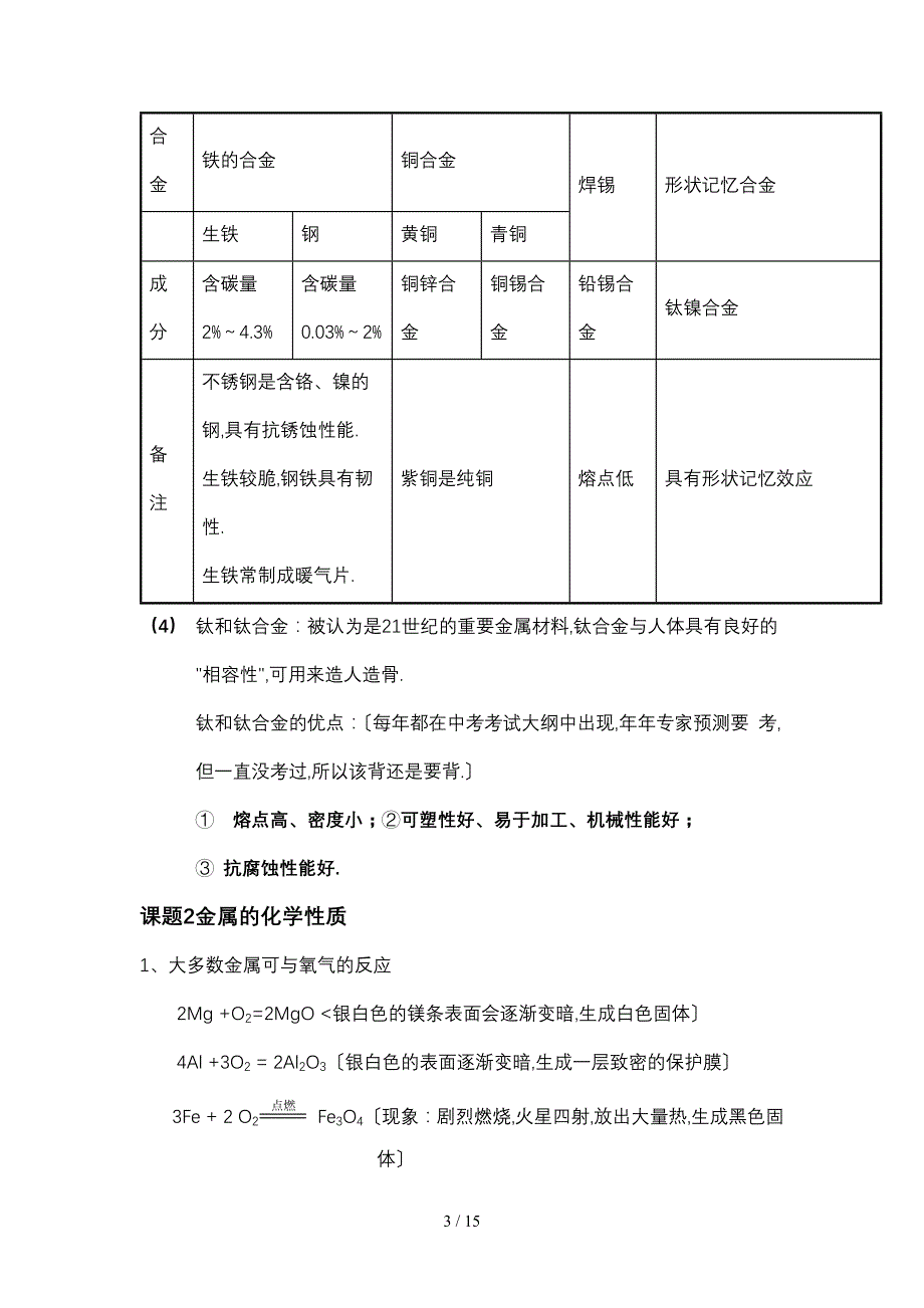 初三化学第八单元知识点及习题_第3页