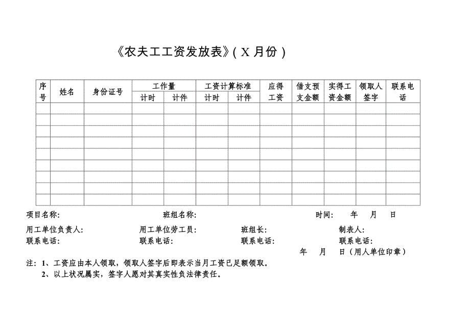 退还农民工工资保证金需提供材料_第5页