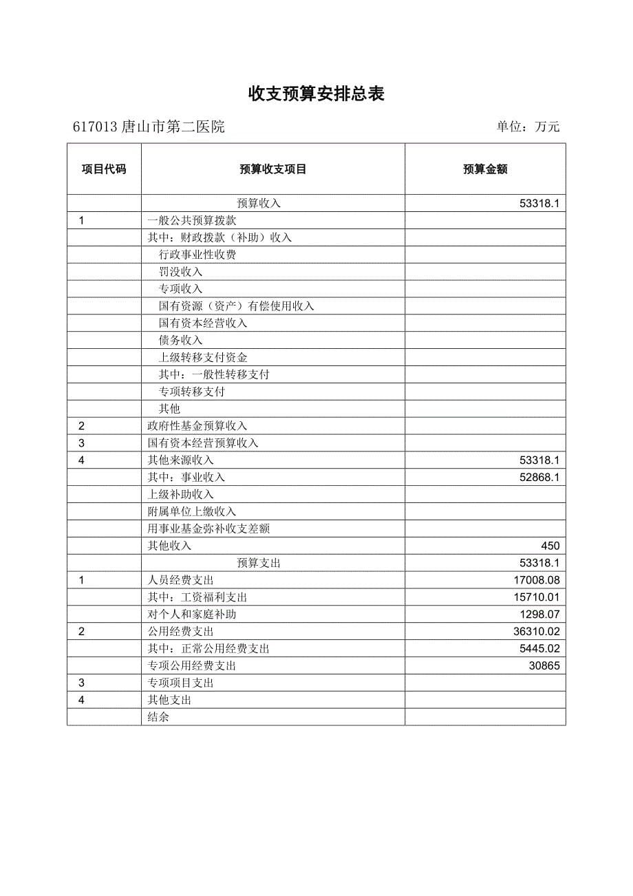 医学专题：一十、唐山市第二医院收支预算安排_第5页
