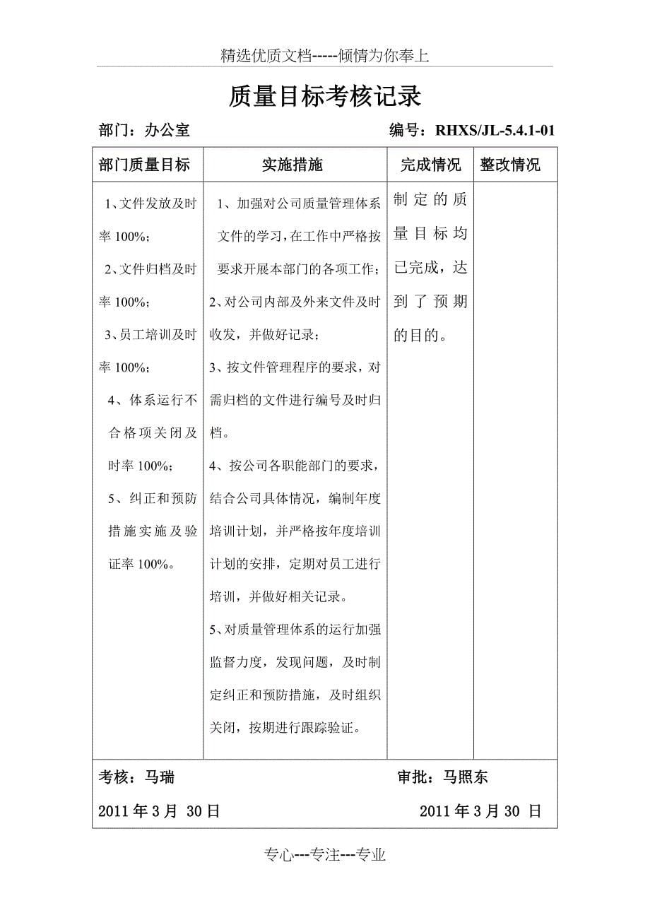 质量目标的分解及实施措施_第5页