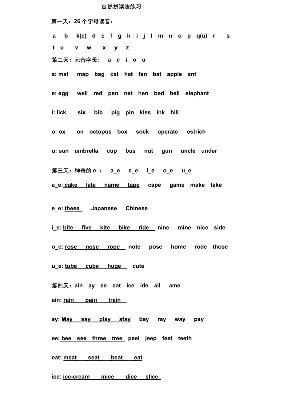 自然拼读法练习表_第1页