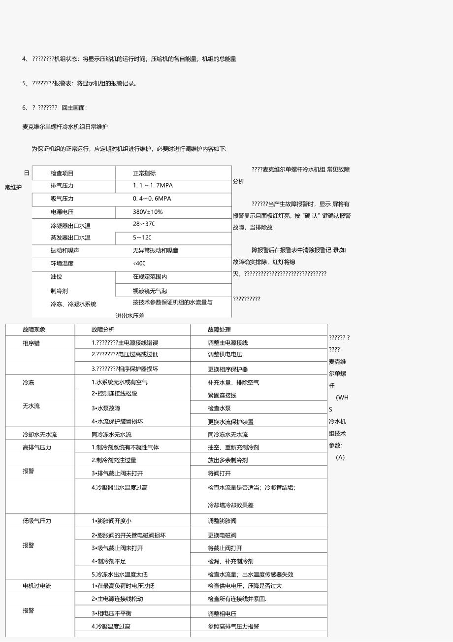 麦克维尔螺杆冷水机组维修保养手册_第4页