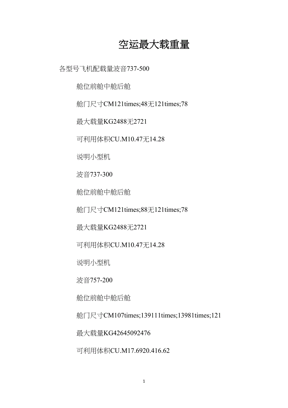 空运最大载重量_第1页
