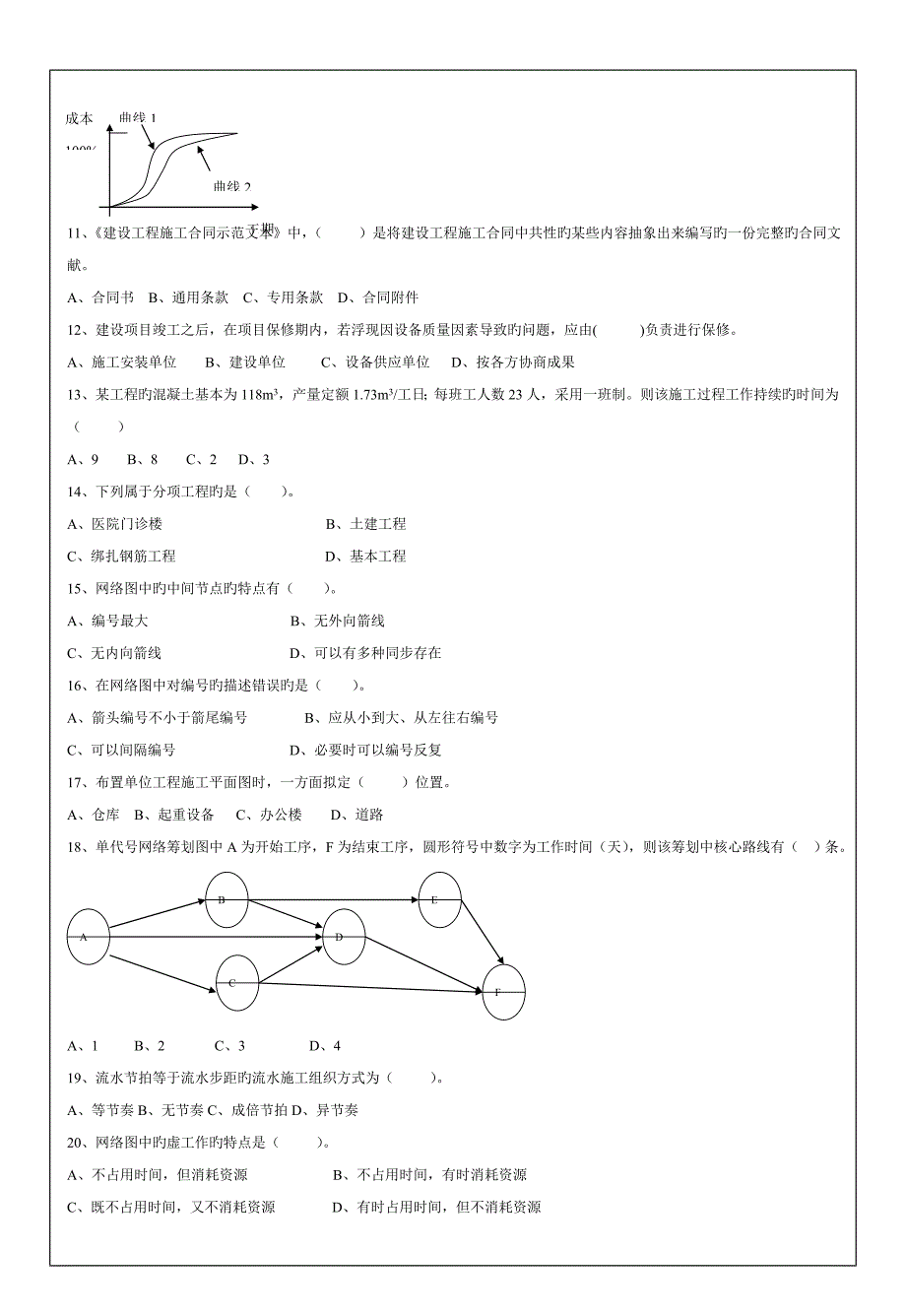 常州工学院关键工程专项项目管理试题F_第2页