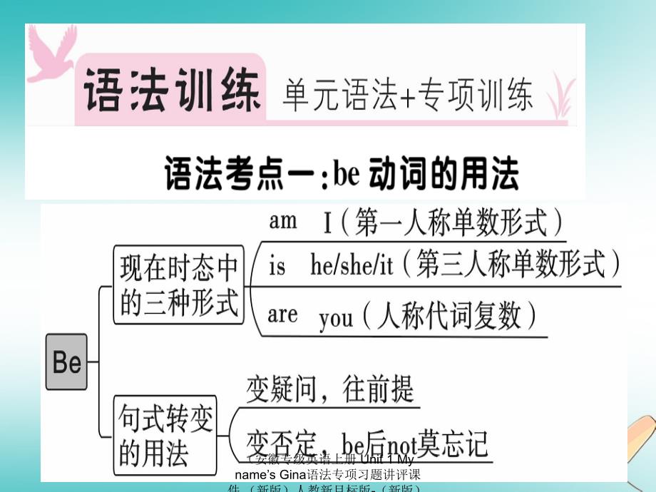 最新英语上册unit1mynamesgina语法专项习题讲评课件新版人教新目标版新版人教新目标级上册英语课件_第2页