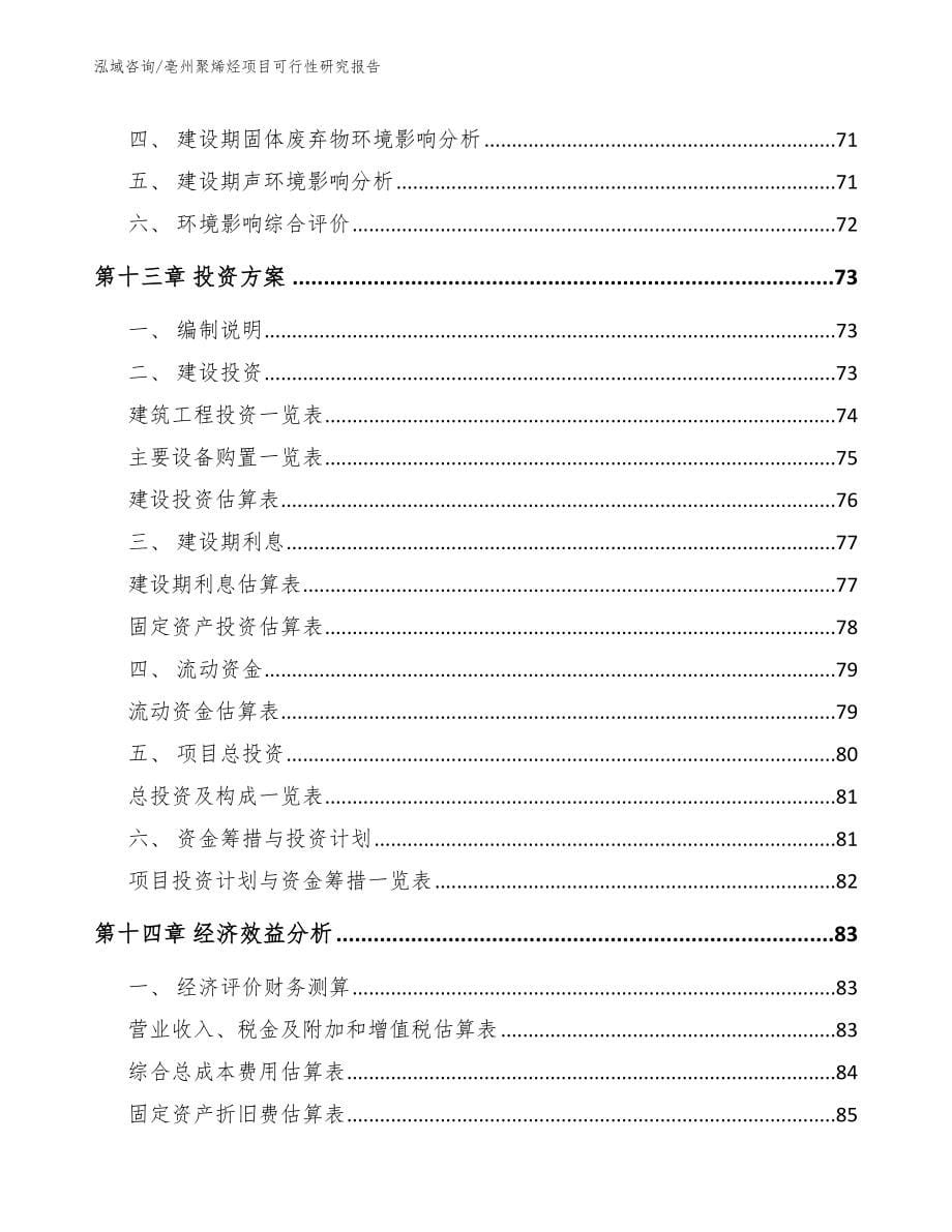 亳州聚烯烃项目可行性研究报告【模板范本】_第5页