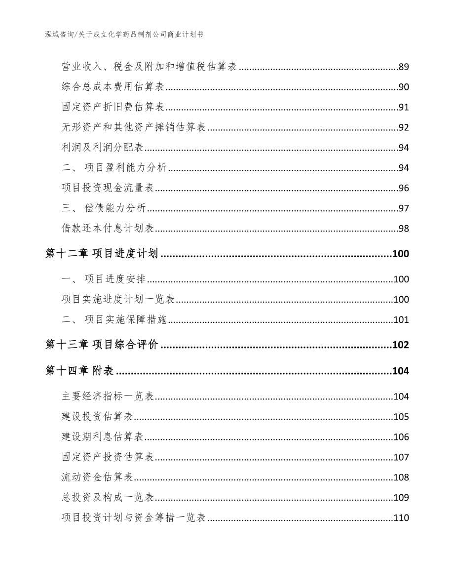 关于成立化学药品制剂公司商业计划书范文_第5页