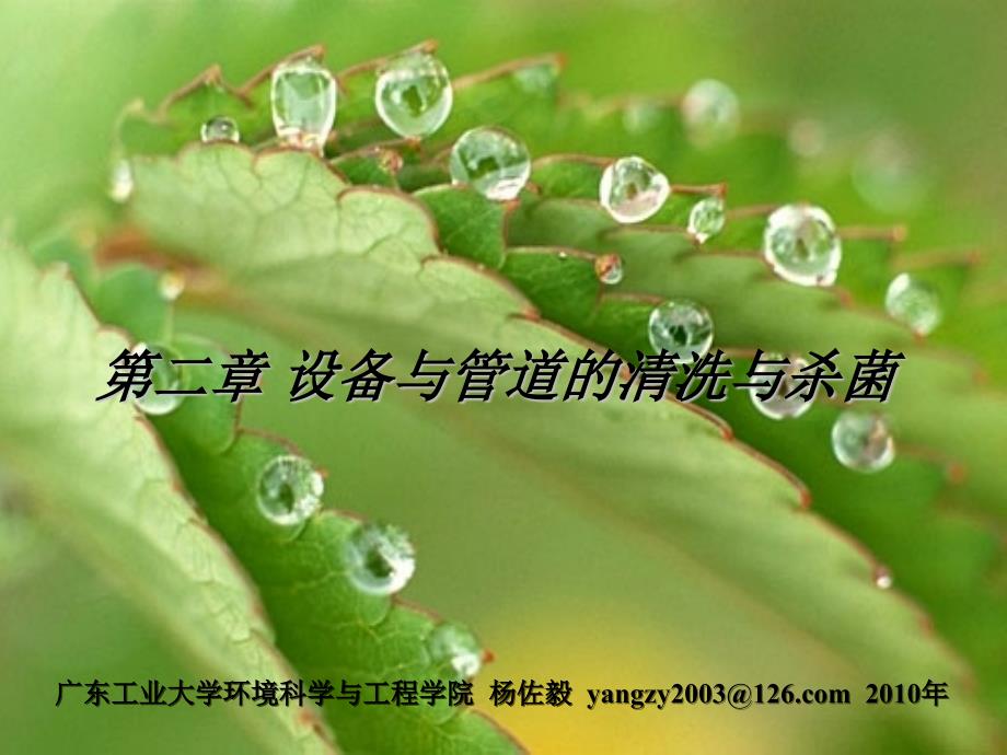 2 第二章 设备与管道的清洗与杀菌_第1页