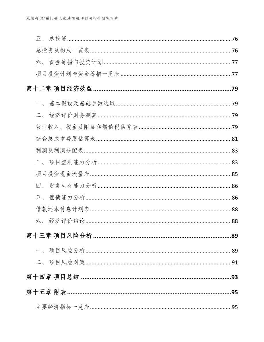 岳阳嵌入式洗碗机项目可行性研究报告参考模板_第5页