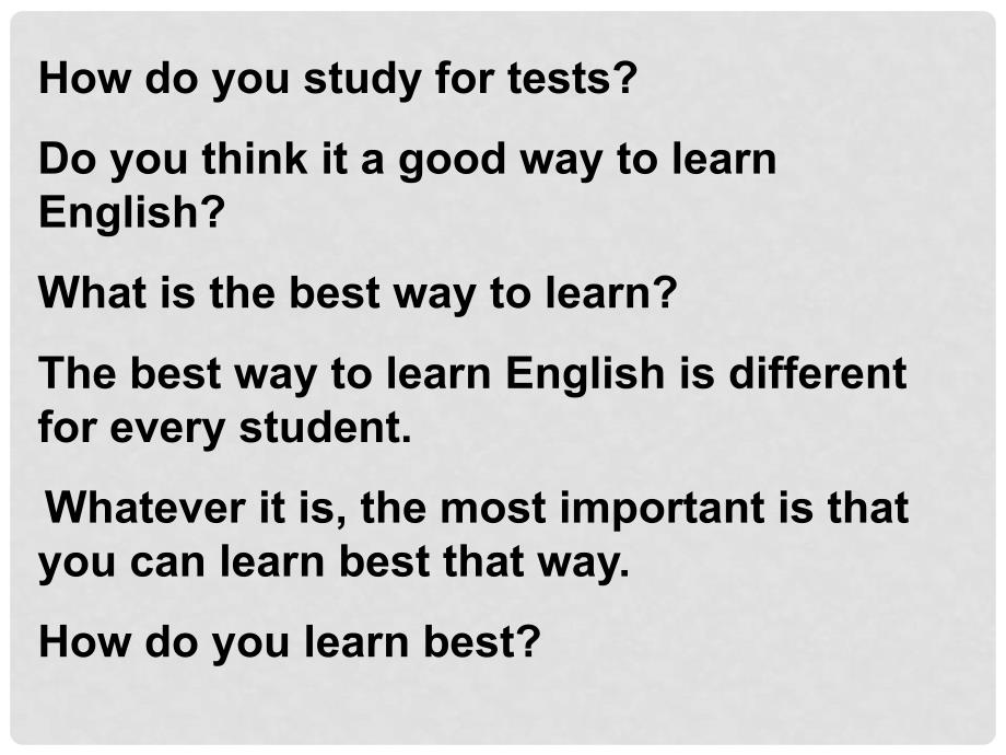 浙江省乐清市盐盆一中九年级英语全册《Unit 1How do you study for a test Period 2》课件 人教新目标版_第2页