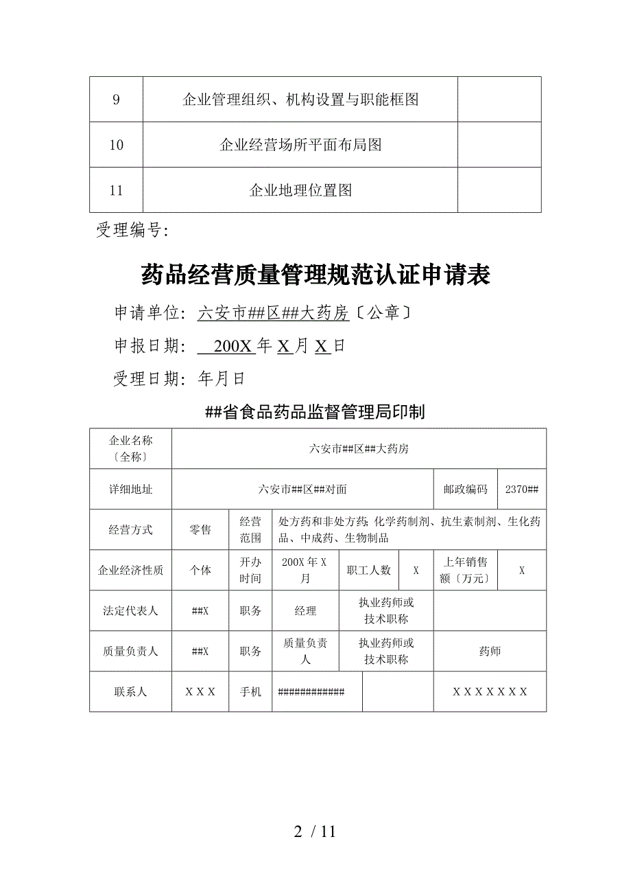 Ccbamwa六安市零售药店GSP认证申报资料示范文本_第2页