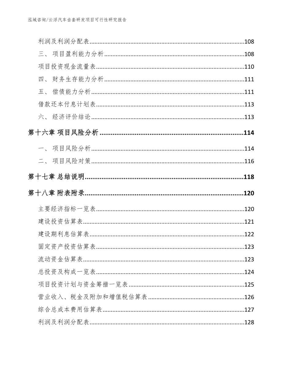 云浮汽车齿套研发项目可行性研究报告（范文模板）_第5页