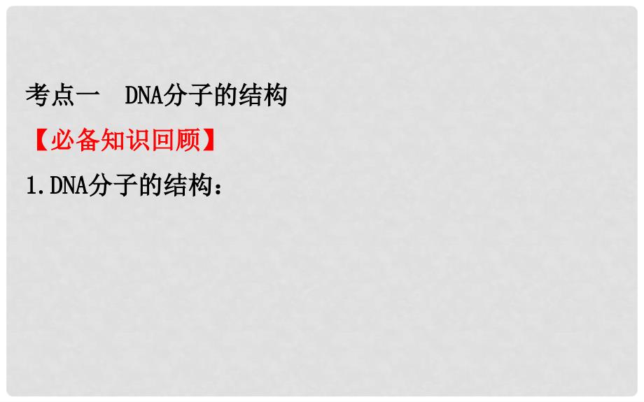 高考生物一轮复习 第六单元 基因的本质和表达 第2课 DNA分子的结构、复制和基因的本质课件 新人教版_第4页