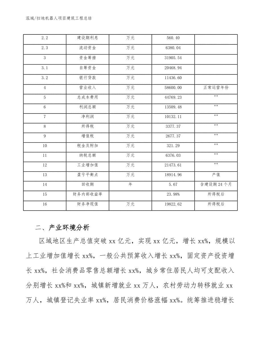 扫地机器人项目建筑工程总结（参考）_第5页