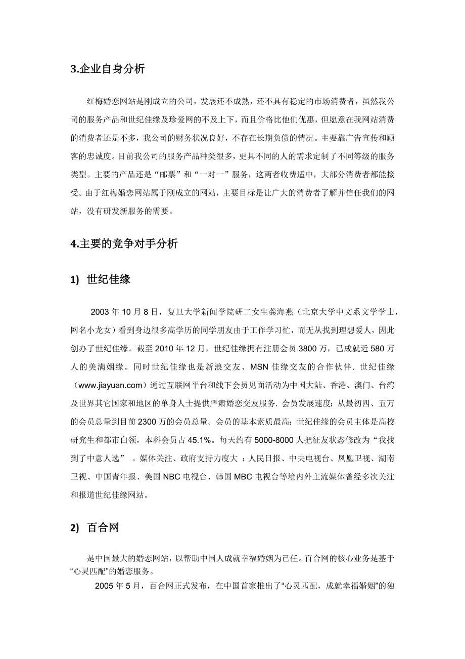 婚恋网站营销计划书学姐陪你比赛加油！（天选打工人）.docx_第5页