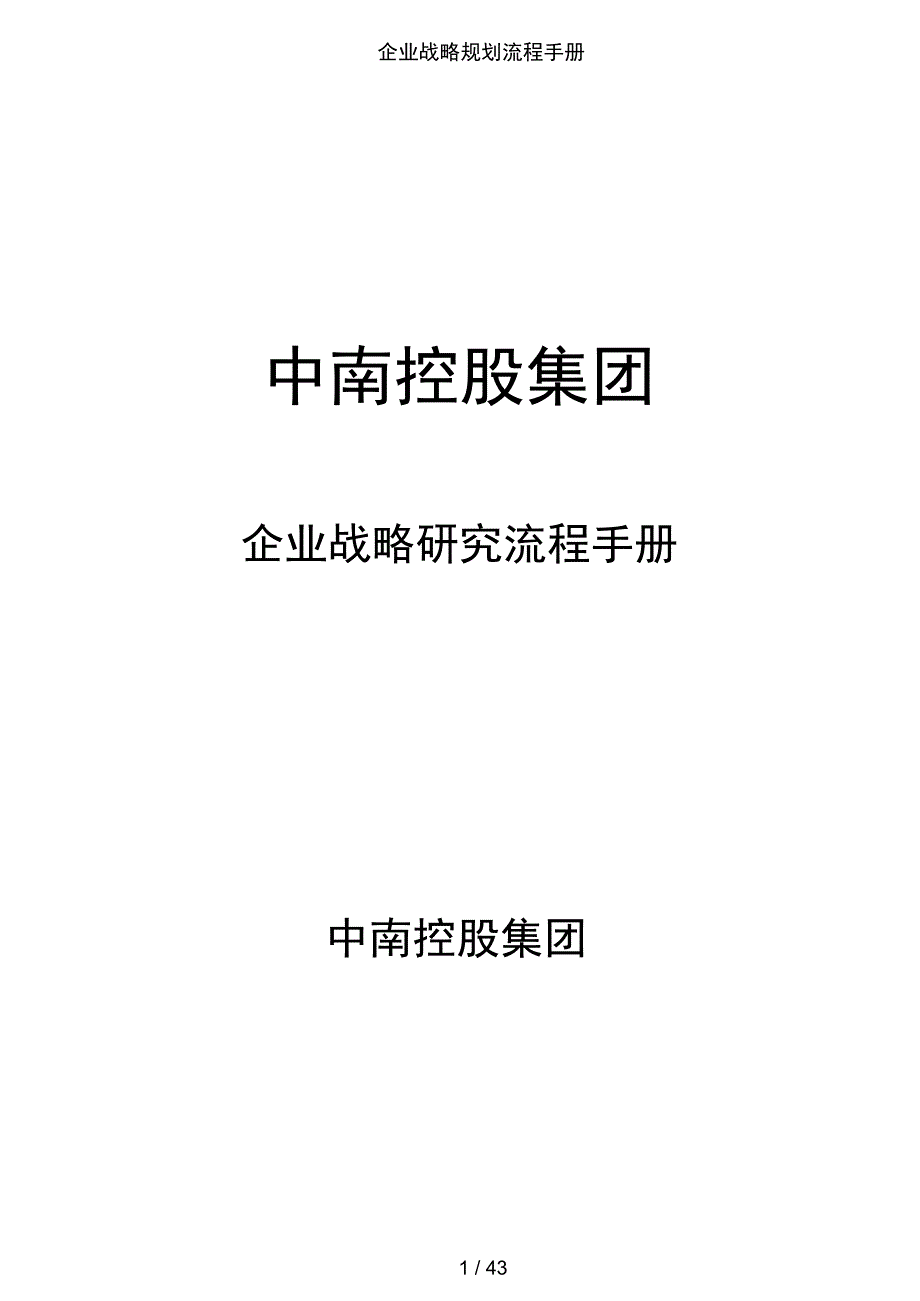 企业战略规划流程手册_第1页