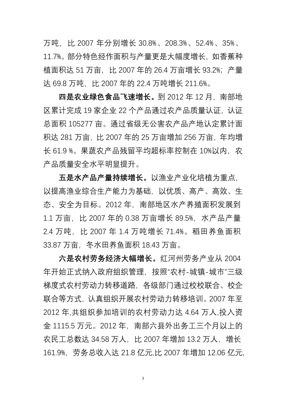 红河州南部地区山区农业综合开发情况调研报告.doc_第3页