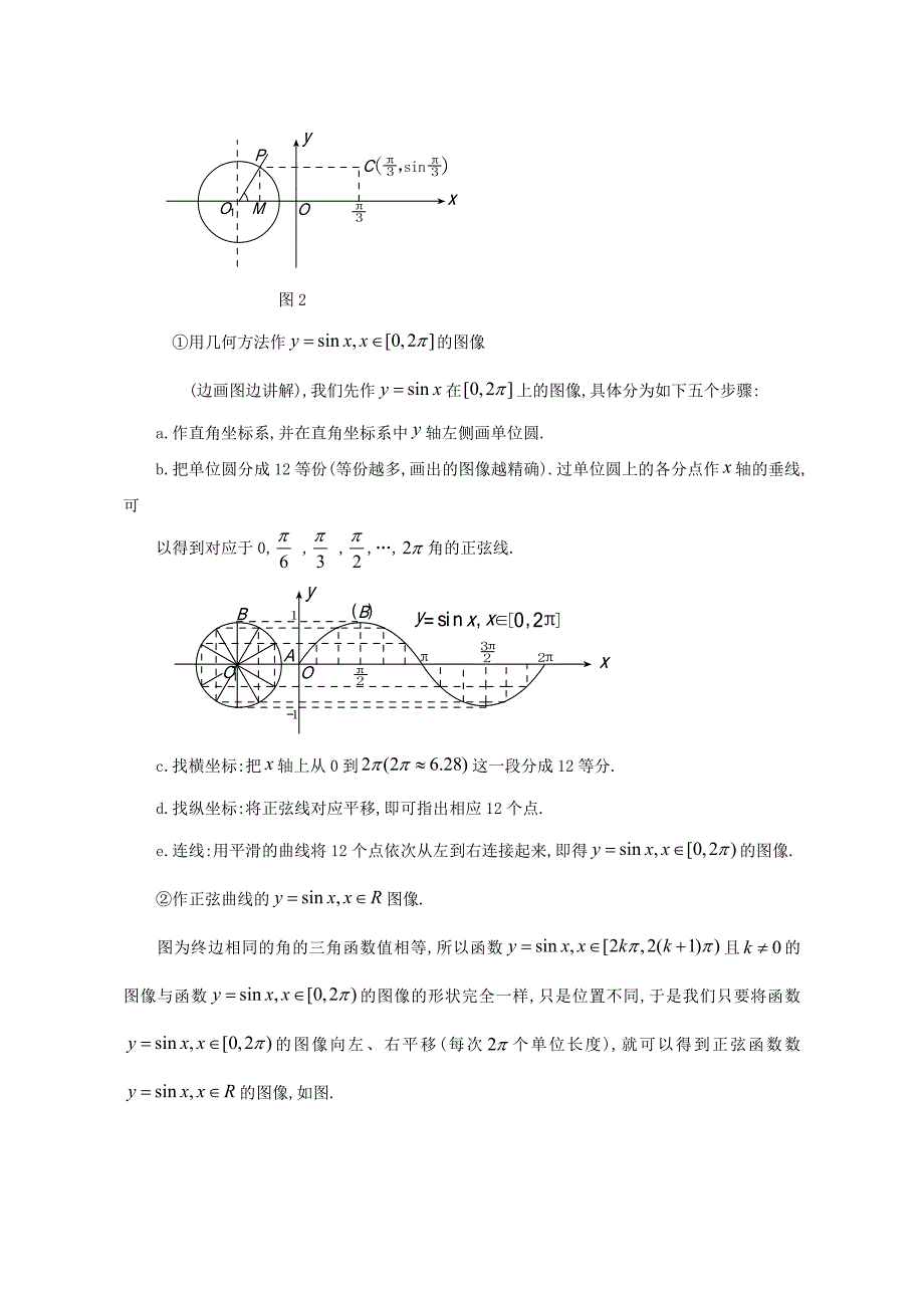 2015高中数学1.3.1正弦函数的图象和性质一教学设计新人教B版必修4_第2页
